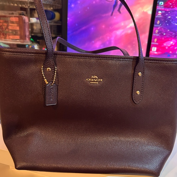 Coach Handbags - Coach Mini City Zip Top Tote Color: Oxblood Crossgrain Leather